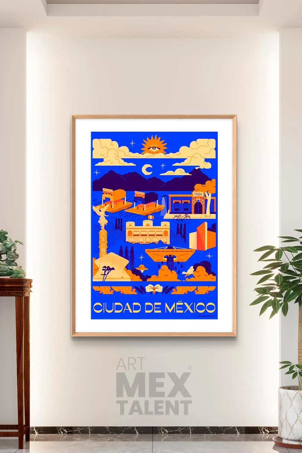 Vista hacia el sureste de la Ciudad de México. Noche